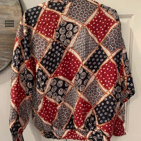 Vintage EJE Silk Patchwork Zip Up Jacket sz M NWT - Picture 6 of 6